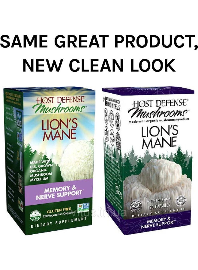 Mushrooms, Lion'S Mane, 120 Capsules Packaging May Vary