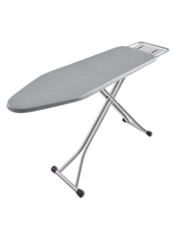 Ironing Board, Heat Resistant Cover Iron Board with Steam Iron Rest, Non-Slip Foldable Ironing Stand. Heavy Sturdy Metal Frame Legs Iron Stand(34 * 88 * 134 cm) Silver Gray Color