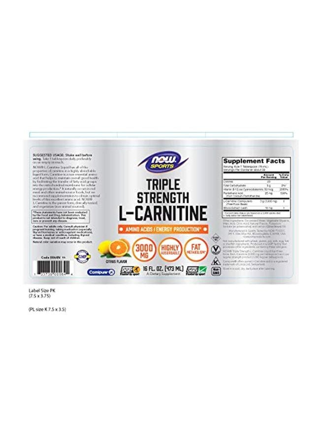 Now Sports, L-Carnitine, Triple Strength 3000mg 16 Fl. Oz.