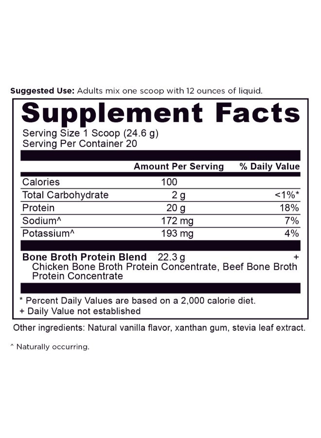 Bone Broth Protein, Vanilla 1.1 Lb Packaging May Vary