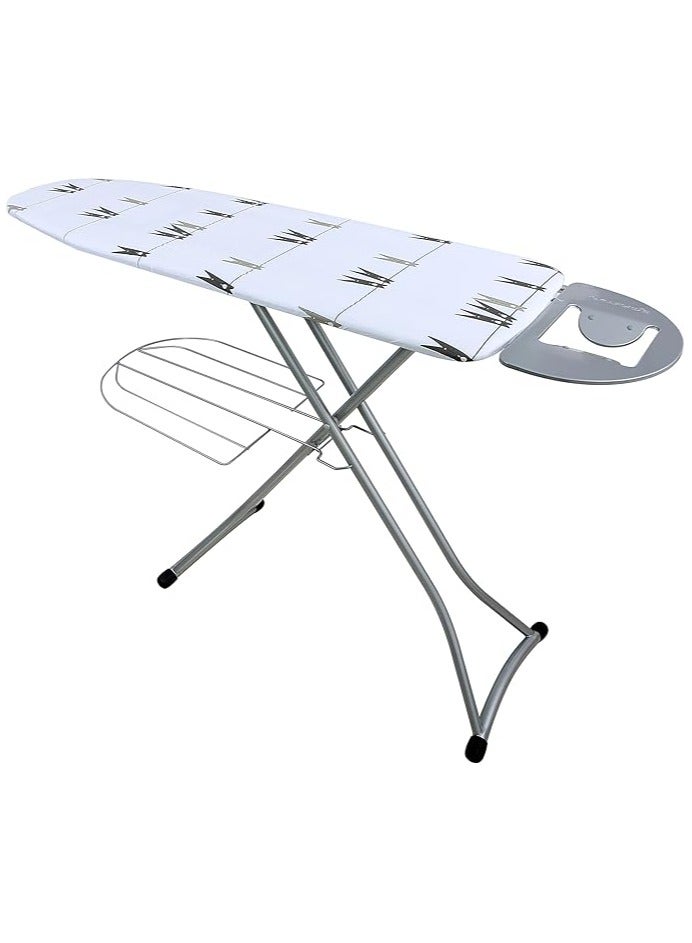 122 x 38 cm Ironing Board with Steam Iron Rest - Portable Lightweight Heat Resistant, Contemporary Lightweight Iron Board with Adjustable Height & Lock System|Perfect for Laundry Home & More