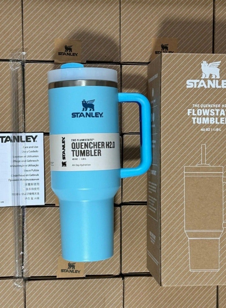 Stanley Quencher H2.0 FlowState Stainless Steel Vacuum Insulated Tumbler with Lid and Straw for Water, Iced Tea or Coffee, Smoothie and More, 40 oz,