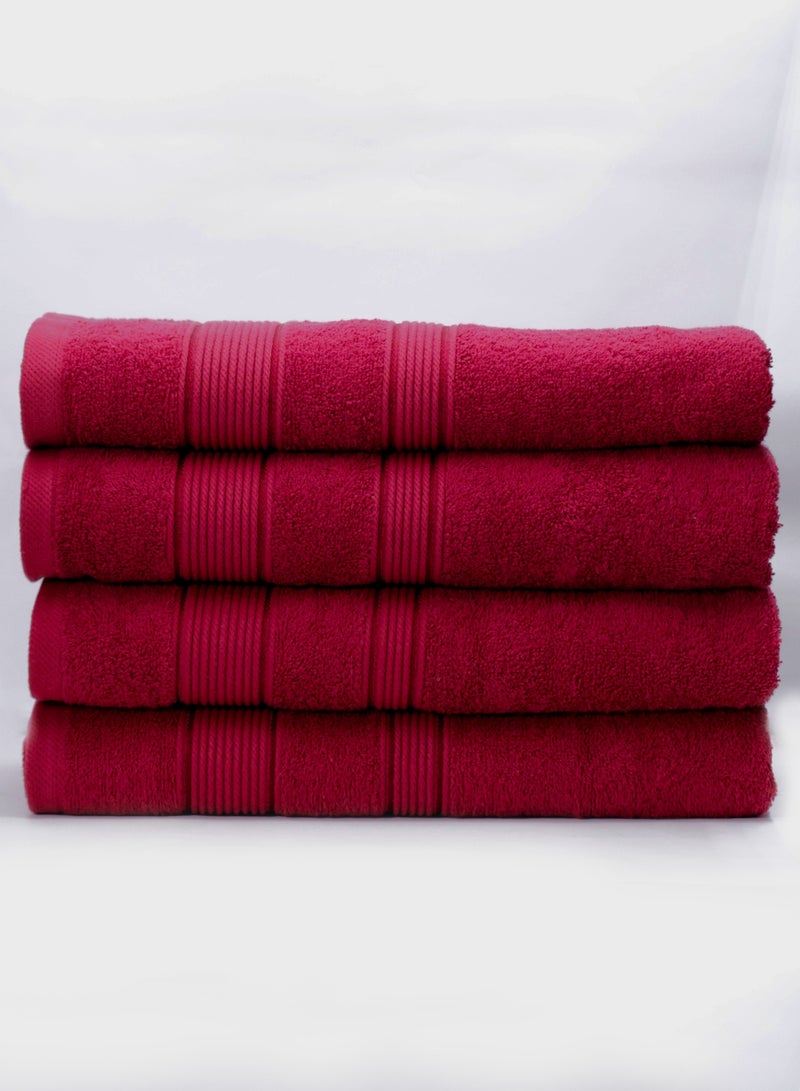 100% Cotton Ultra Soft Bath Towel Set, 70x140 cm, Quick Dry, Super Absorbent, Antibacterial Treatment, 550 GSM Terry, Maroon