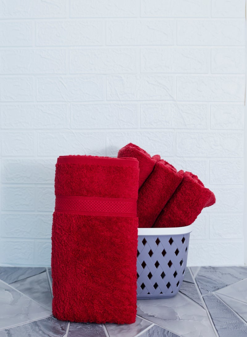 100% Cotton Ultra Soft Bath Towel Set, 70x140 cm, Quick Dry, Super Absorbent, Antibacterial Treatment, 550 GSM Terry, Maroon