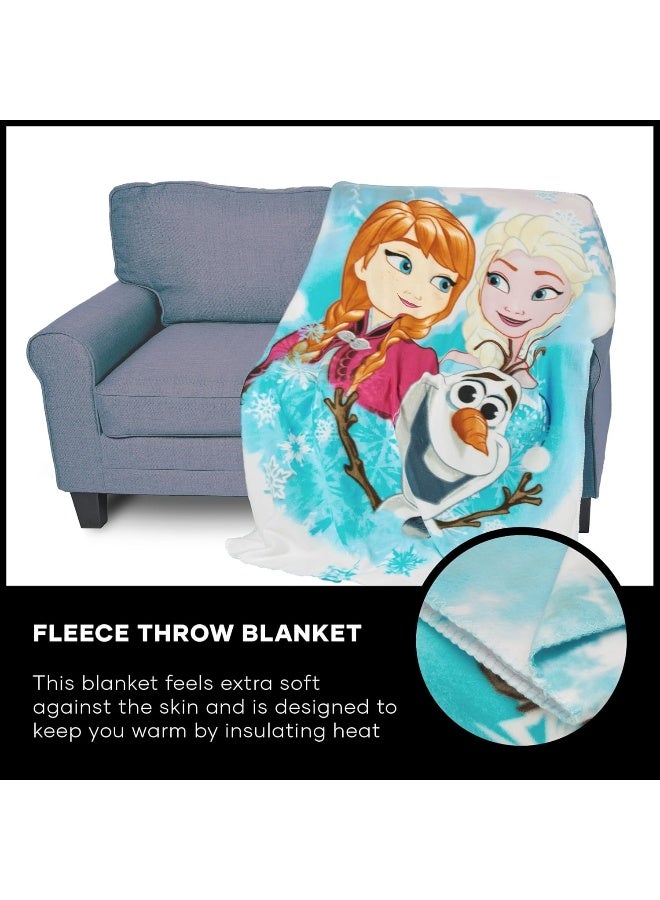 Disney Frozen, Snow Journey Fleece Throw Blanket, 45