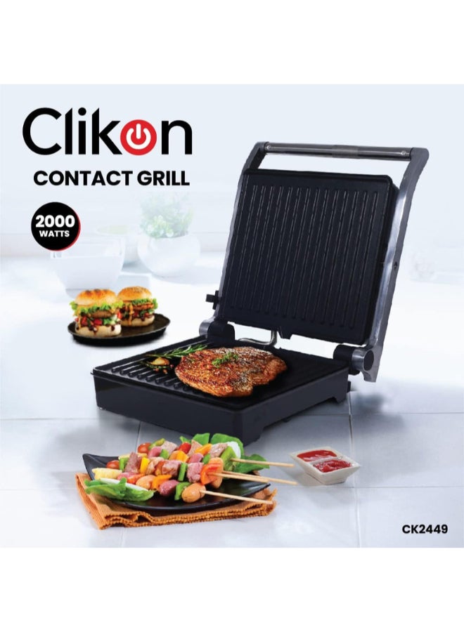 Contact Grill With Automatic Temperature Control And BS Plug 2000 W CK2449 Grey/Black