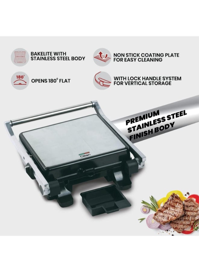 Contact Grill With Automatic Temperature Control And BS Plug 2000 W CK2449 Grey/Black