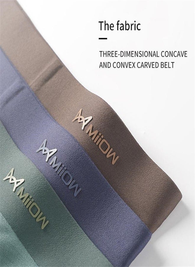 3Pcs Modal Men Underwear Boxer Graphene Antibacterial Trunks  Male Panties Soft Underpants Ice Silk Boxershorts
