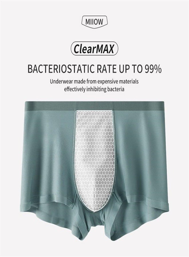 3Pcs Modal Men Underwear Boxer Graphene Antibacterial Trunks  Male Panties Soft Underpants Ice Silk Boxershorts