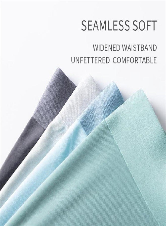 3Pcs  Seamless Boxer Men Underwear Ice Silk Graphene Antibacterial Boxershorts Underpants Panties Underware Trunks