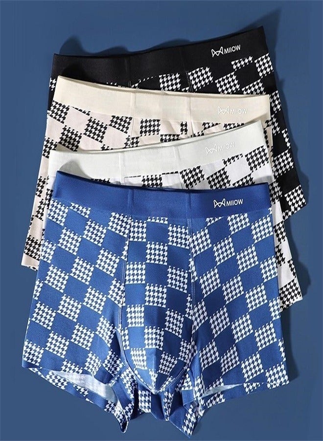 3pcs  Modal Men's Underwear AAA Antibacterial Oversized Checkered Underwear Boxing Shorts