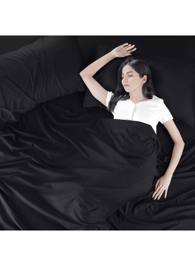 Utopia Bedding Twin Bed Sheets Set - 3 Piece Bedding - Brushed Microfiber - Shrinkage and Fade Resistant - Easy Care (Twin, Black)