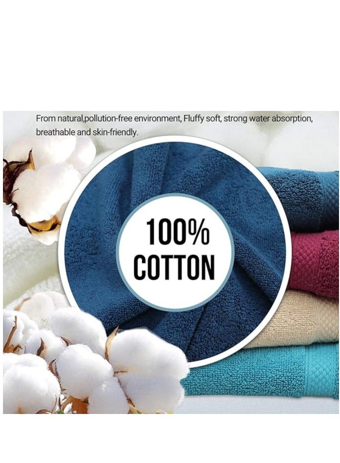 Towel Set Luxury Hotel Quality 600 GSM Genuine Combed Cotton, Super Soft & Absorbent Family Bath Towels 6 Piece Set -  2 Bath Towels, 2 Hand Towels, 2 Washcloths - Beige