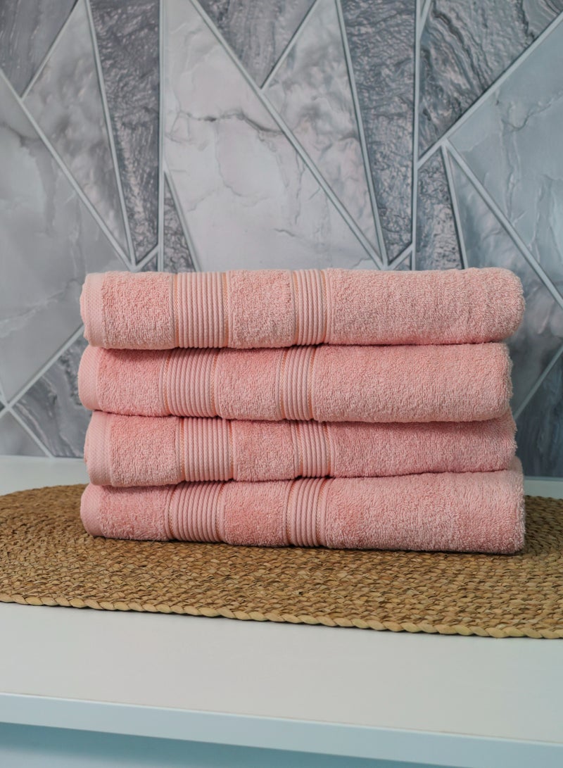 100% Cotton Ultra Soft Bath Towel Set - 4 Piece, 70x140 cm, Quick Dry, Super Absorbent, Antibacterial Treatment, 550 GSM Terry