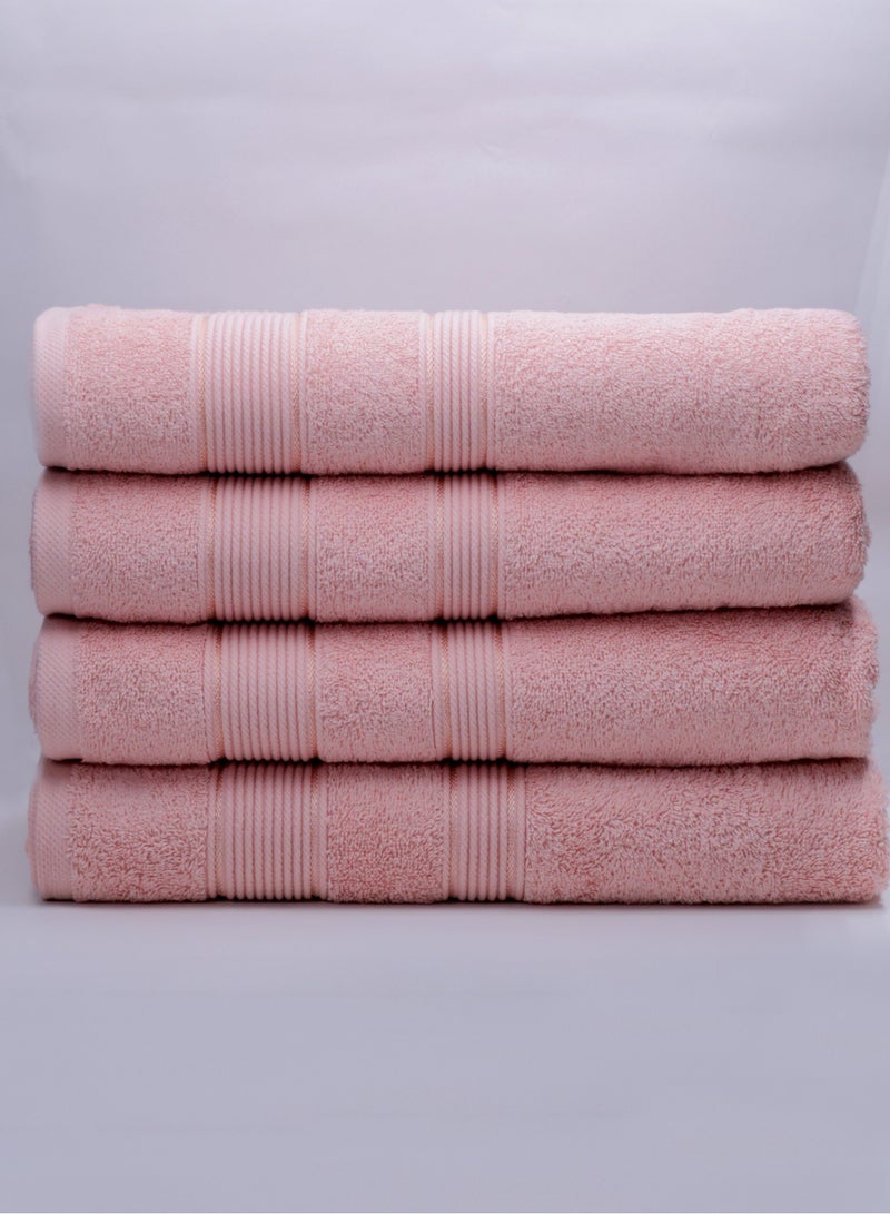 100% Cotton Ultra Soft Bath Towel Set - 4 Piece, 70x140 cm, Quick Dry, Super Absorbent, Antibacterial Treatment, 550 GSM Terry