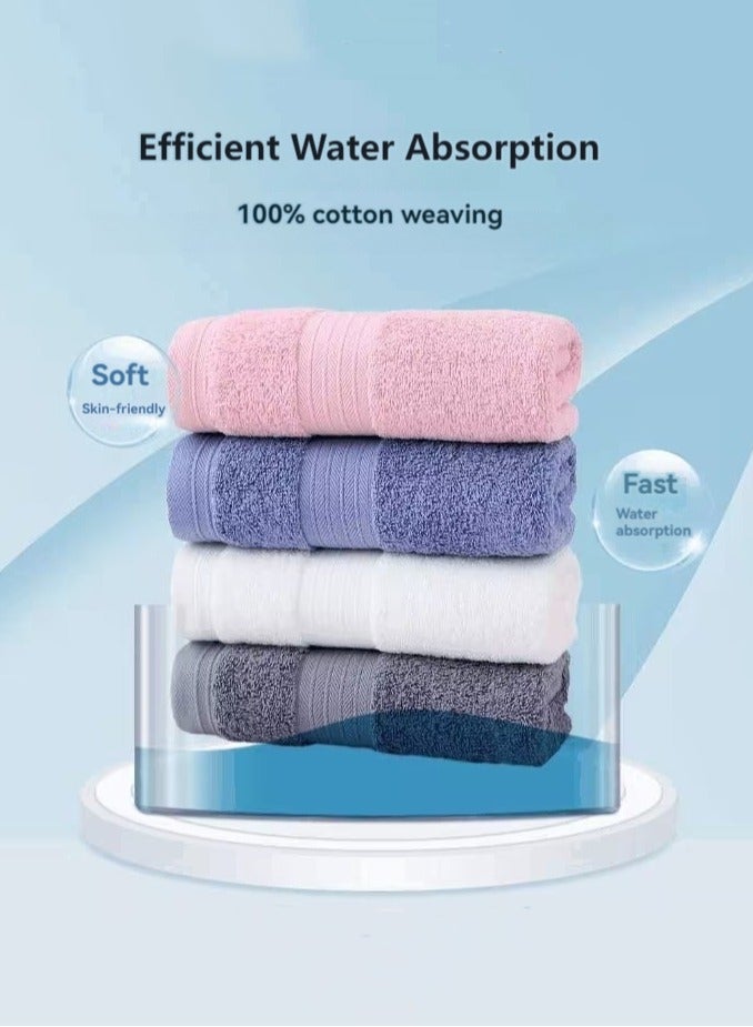 8 Pieces Bath Towel Set, 2 Large Bath Towels 2 Hand Towels 4 Square Towel Cotton Super Absorbent Bathroom Towels(Light Green)