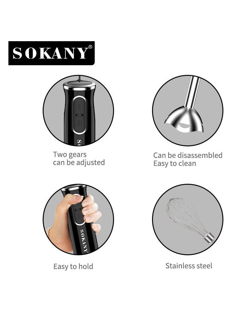 Sokany SK-1721-4 4-in-1 Multifunction Hand Blender Food Processor Electric Chopper 400W