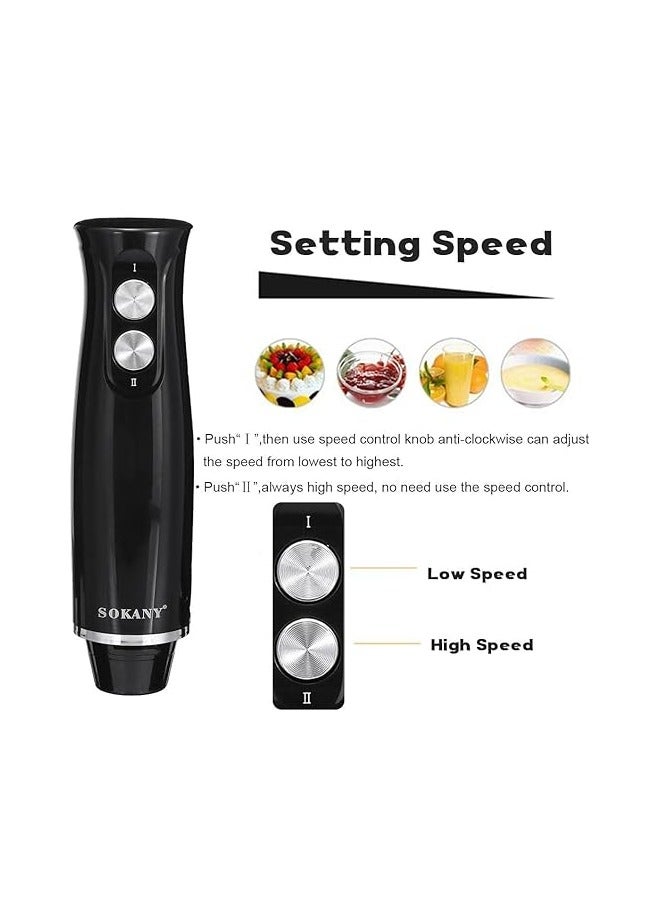 Sokany SK-1721-4 4-in-1 Multifunction Hand Blender Food Processor Electric Chopper 400W