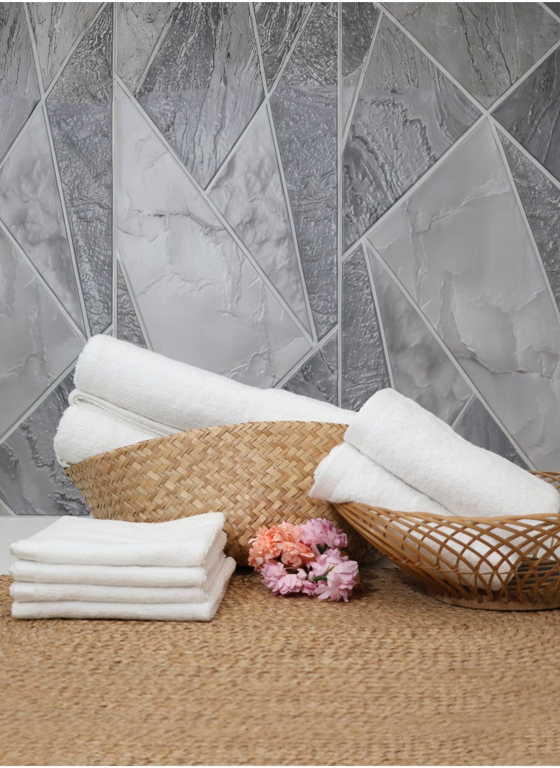Premium White Bath Towels Set Pack of 8 600 GSM 100% Cotton Luxury Quality