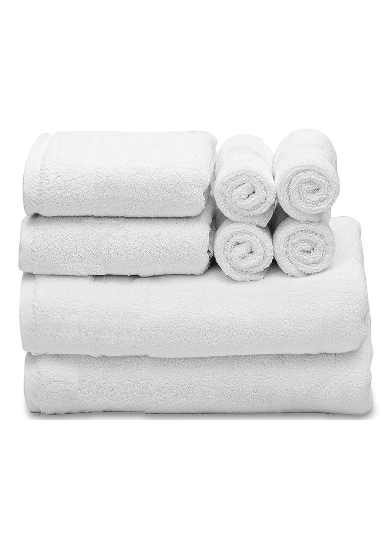 Premium White Bath Towels Set Pack of 8 600 GSM 100% Cotton Luxury Quality