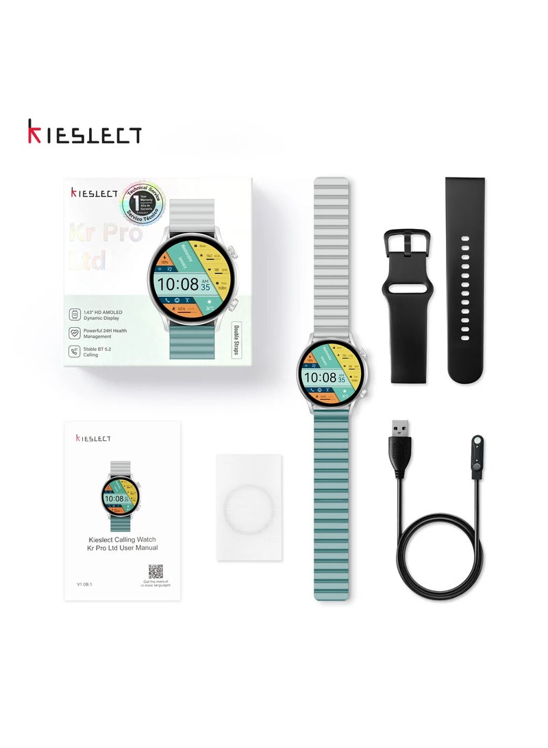 Kieslect Calling Watch Kr Pro Ltd with dual strap - SILVER