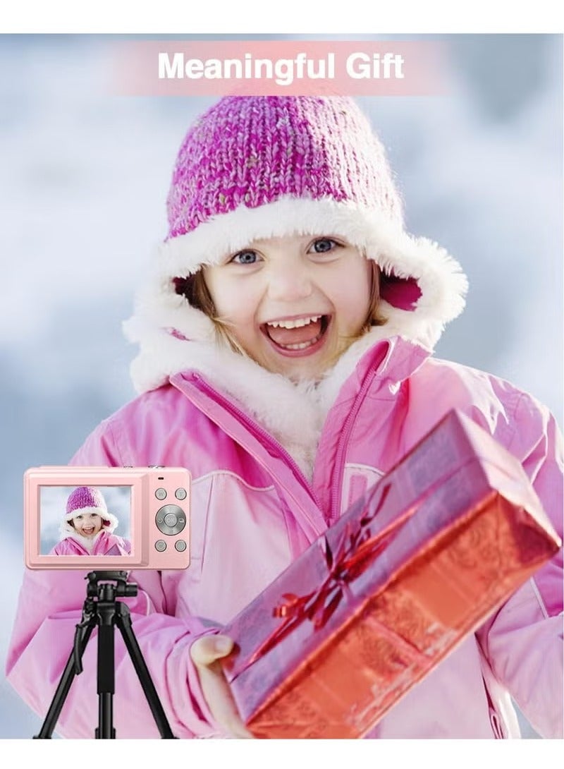 Digital Camera, FHD 1080P Kids Camera 44MP Point and Shoot Digital Camera with 32GB SD Card, 16x Zoom, Lanyard, Small Compact Camera for Kids Boys Girls