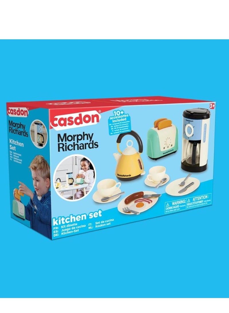 Morphy Richards Toys: Complete Kitchen Set With Toaster, Coffee Maker, Kettle, Play Food, And More, For Children Aged 3+