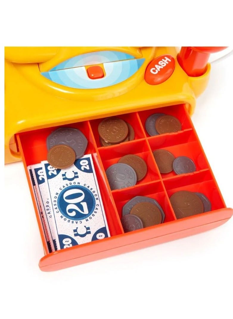 Cash Register: Toy Shopping Till With Working Calculator, Scanner, Pretend Money, Play Food, And More, For Children Aged 3+