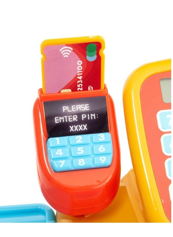 Cash Register: Toy Shopping Till With Working Calculator, Scanner, Pretend Money, Play Food, And More, For Children Aged 3+