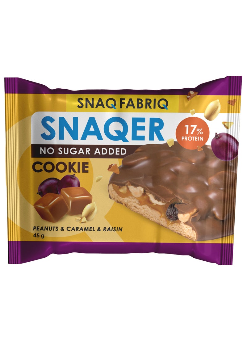 Snaqer Protein Cookie with Peanuts, Caramel and Raisin No Sugar Added 10x45g