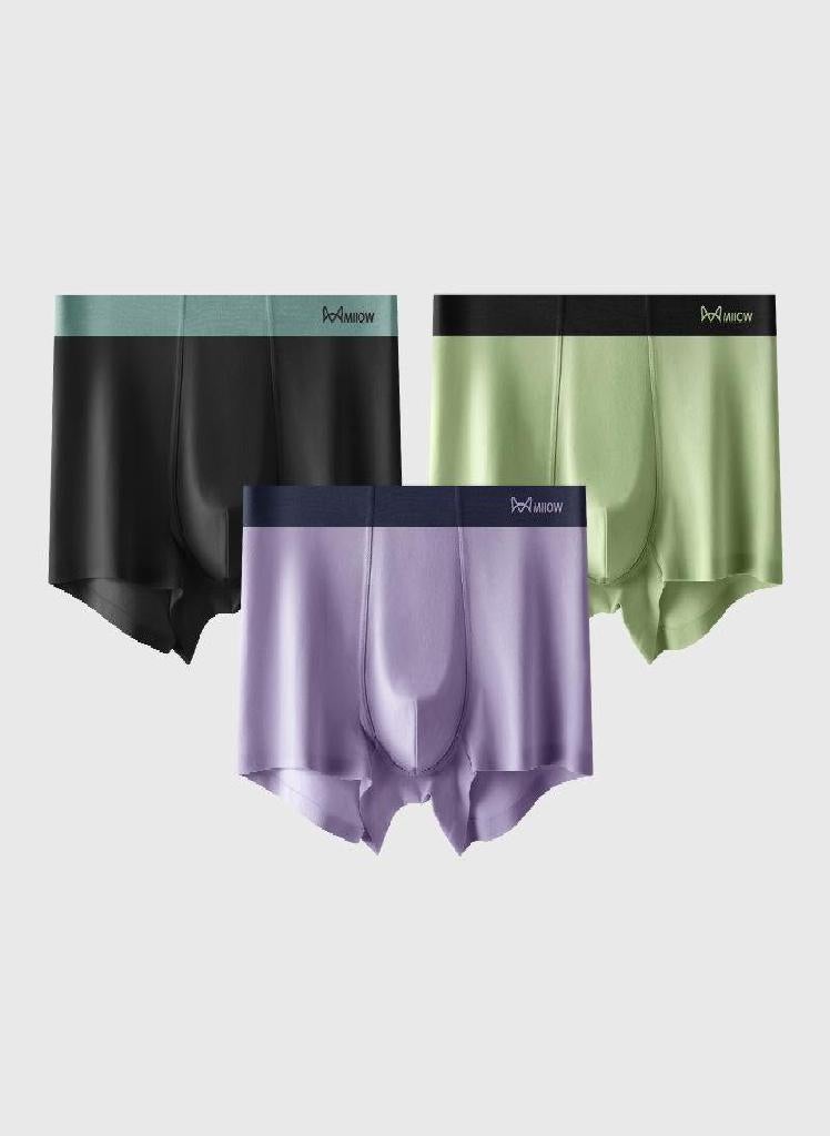 3pcs 50 Branch Modal Men's Underwear AAA Antibacterial Men's Two Color Underwear Summer Seamless Boxing Shorts