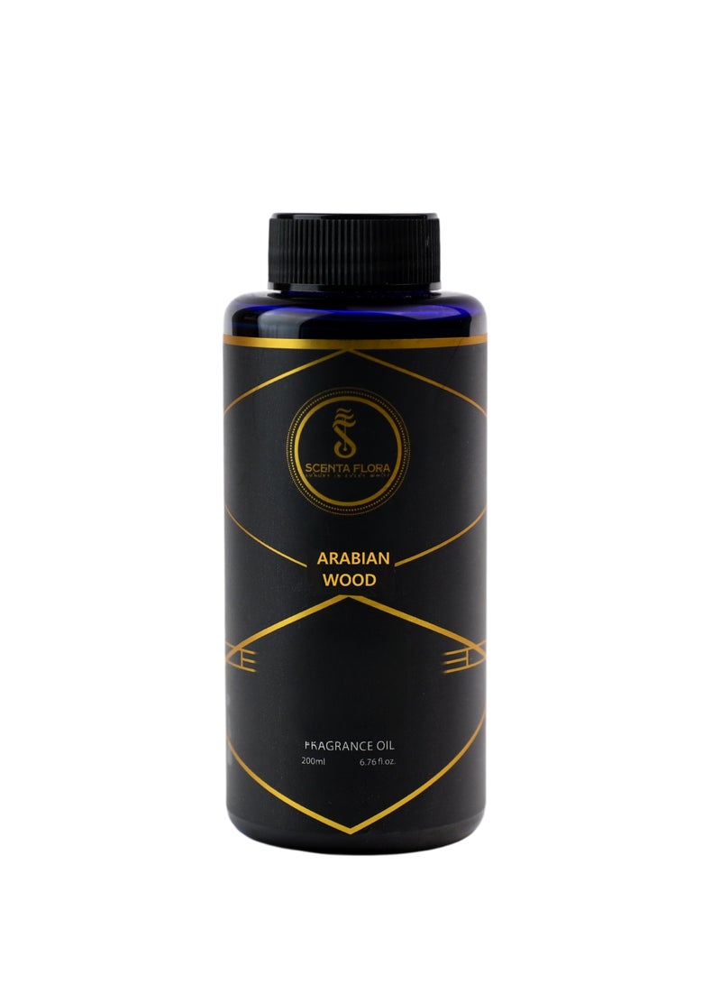 Arabian Wood Aroma Oil for Scent Diffusers Aromatherapy 200 ml | IFRA Certified | A Blend of lavender, Jasmine and Amber | Soothing, Healing, and Relaxing Fragrance