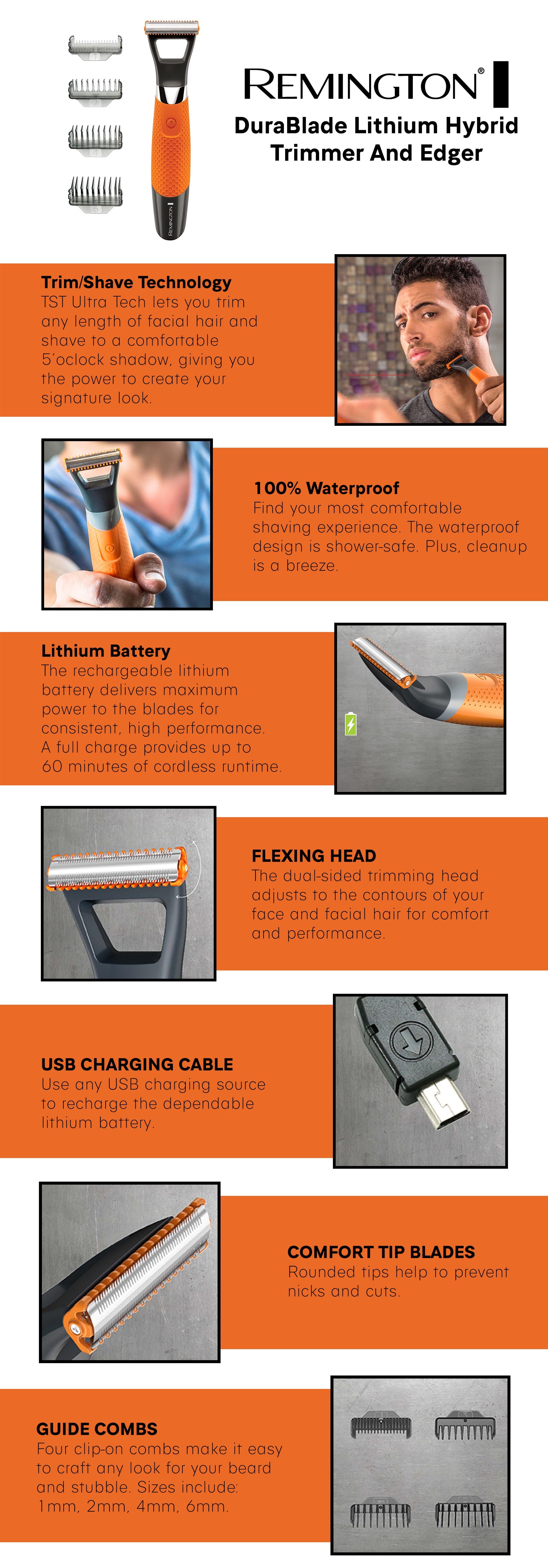 Durable Hybrid Trimmer And Shaver REMB050