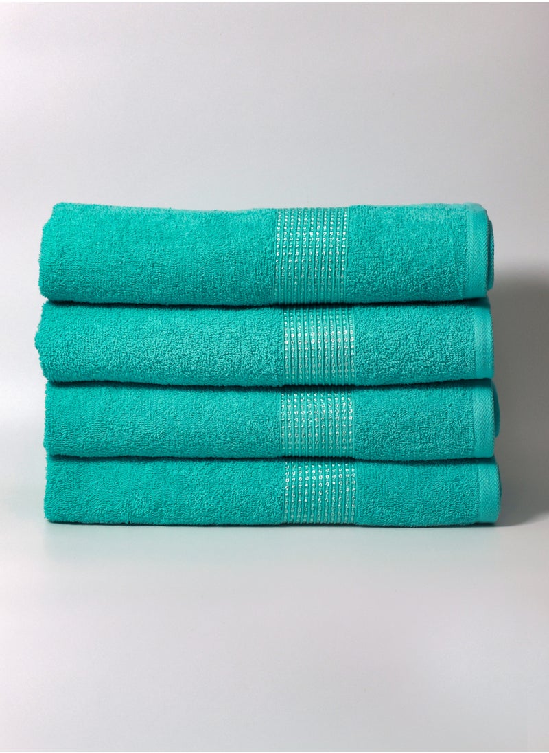 Bath Towels 100% Cotton Ultra Soft, Super Absorbent, Antibacterial Treatment And Dry Quick 430 GSM Terry, Mini Checks, 70 Cm x 140 Cm