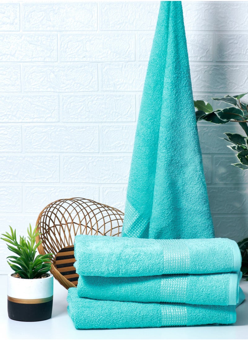 Bath Towels 100% Cotton Ultra Soft, Super Absorbent, Antibacterial Treatment And Dry Quick 430 GSM Terry, Mini Checks, 70 Cm x 140 Cm