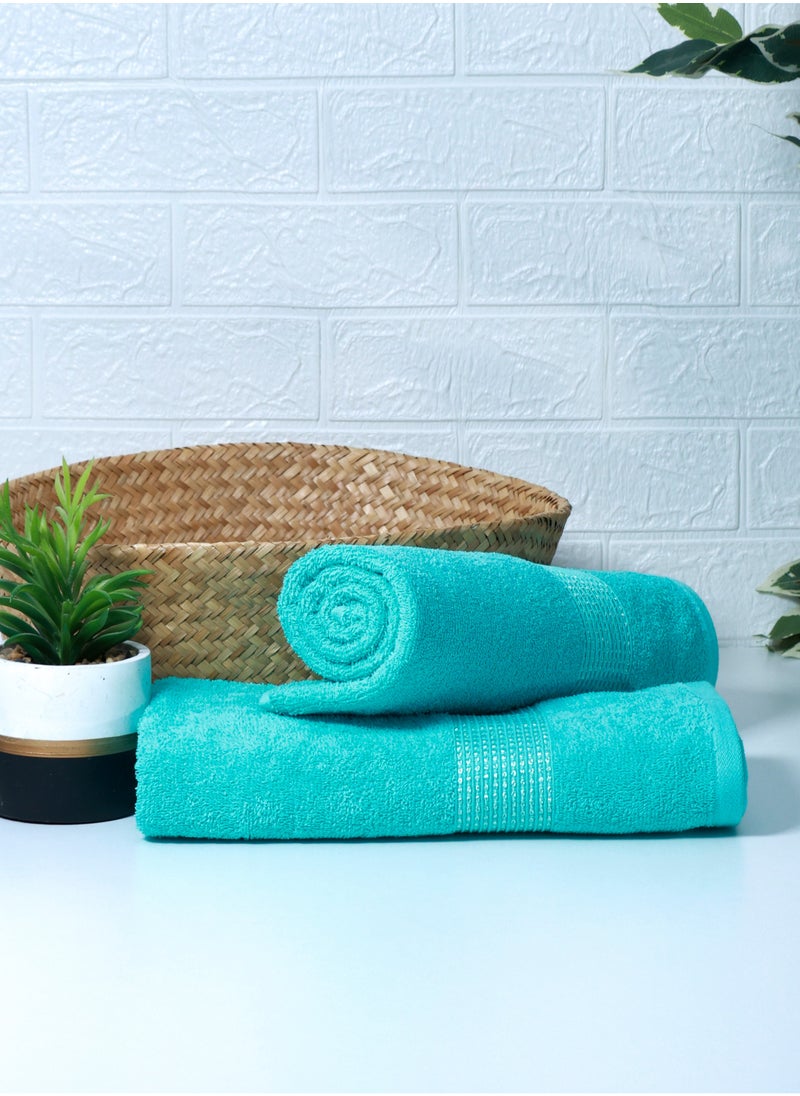 Bath Towels 100% Cotton Ultra Soft, Super Absorbent, Antibacterial Treatment And Dry Quick 430 GSM Terry, Mini Checks, 70 Cm x 140 Cm