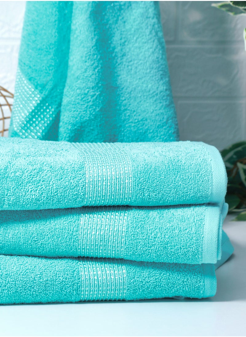 Bath Towels 100% Cotton Ultra Soft, Super Absorbent, Antibacterial Treatment And Dry Quick 430 GSM Terry, Mini Checks, 70 Cm x 140 Cm