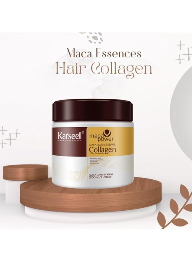 Karseell Anti-Hair Loss Set 5 pcs with Shampoo, Conditioner, Maca Collagen Mask ,  Maca Oil and Strong Hold Hair Styling Wax