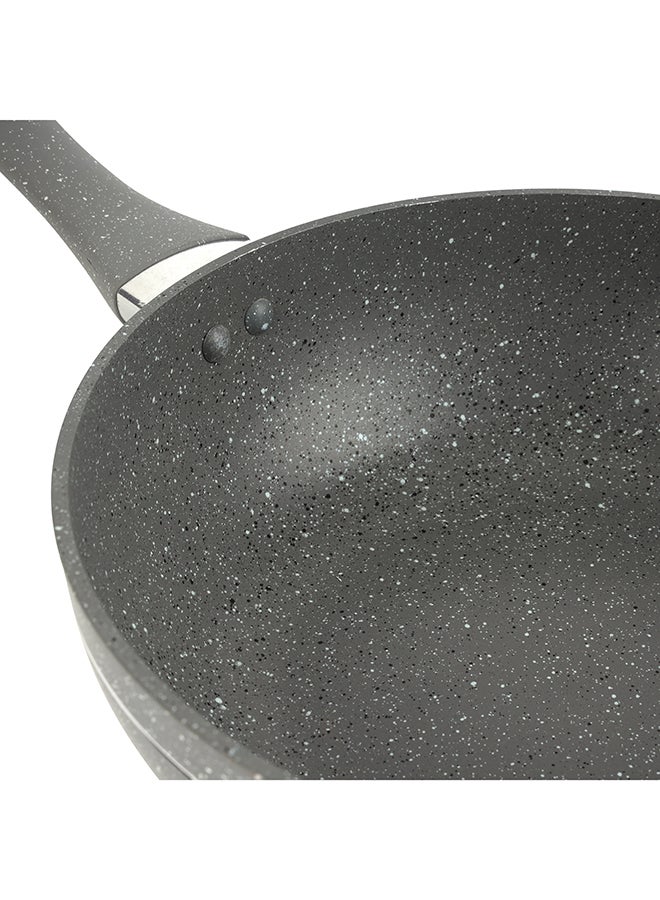 Forged Aluminum Wok Pan Grey 26x8cm