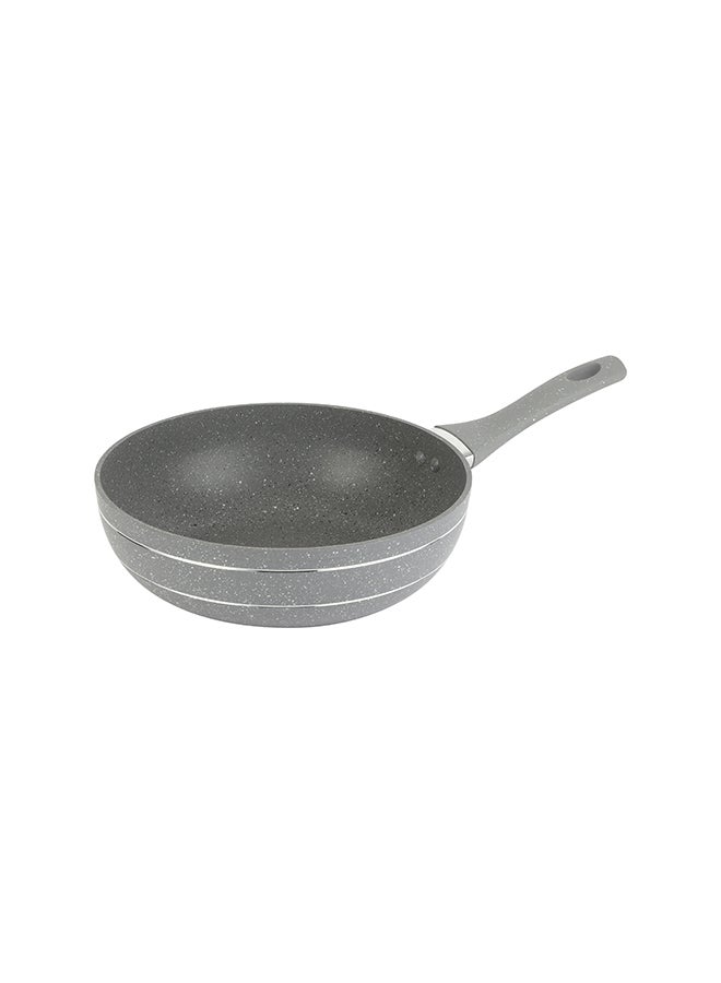 Forged Aluminum Wok Pan Grey 26x8cm