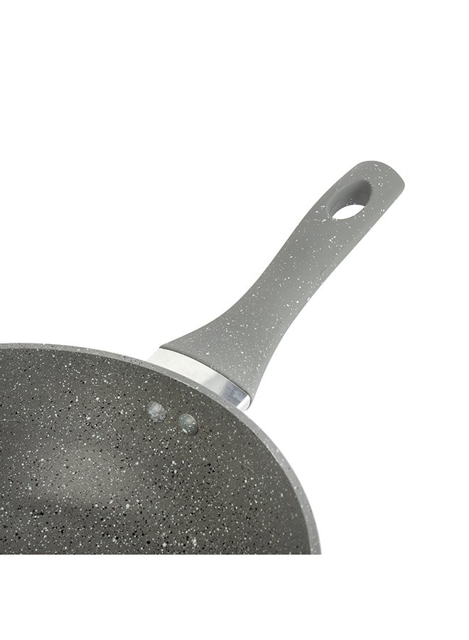 Forged Aluminum Wok Pan Grey 26x8cm