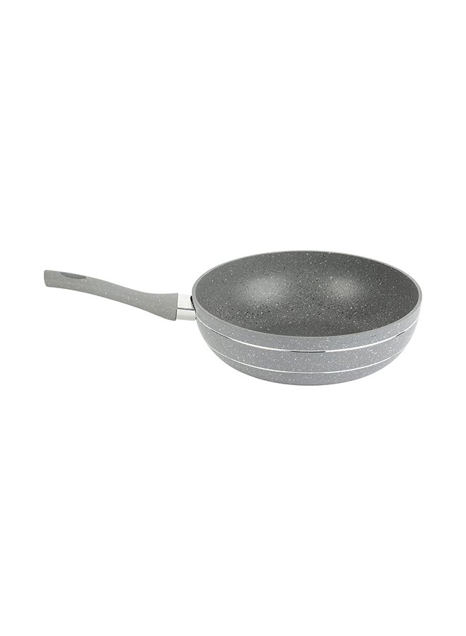 Forged Aluminum Wok Pan Grey 26x8cm