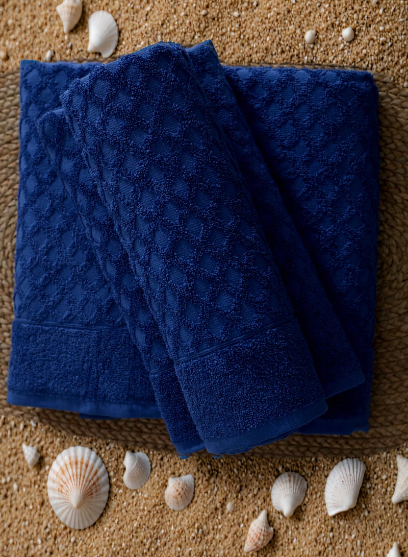 Diamond Jacquard 100% Cotton Bath Towel Pack , 70x132cm