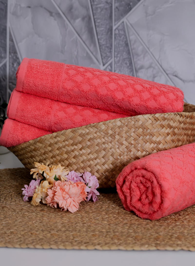 Diamond Jacquard 70 x 132cm 100% Cotton Bath Towel Pack, Premium Quality Towel