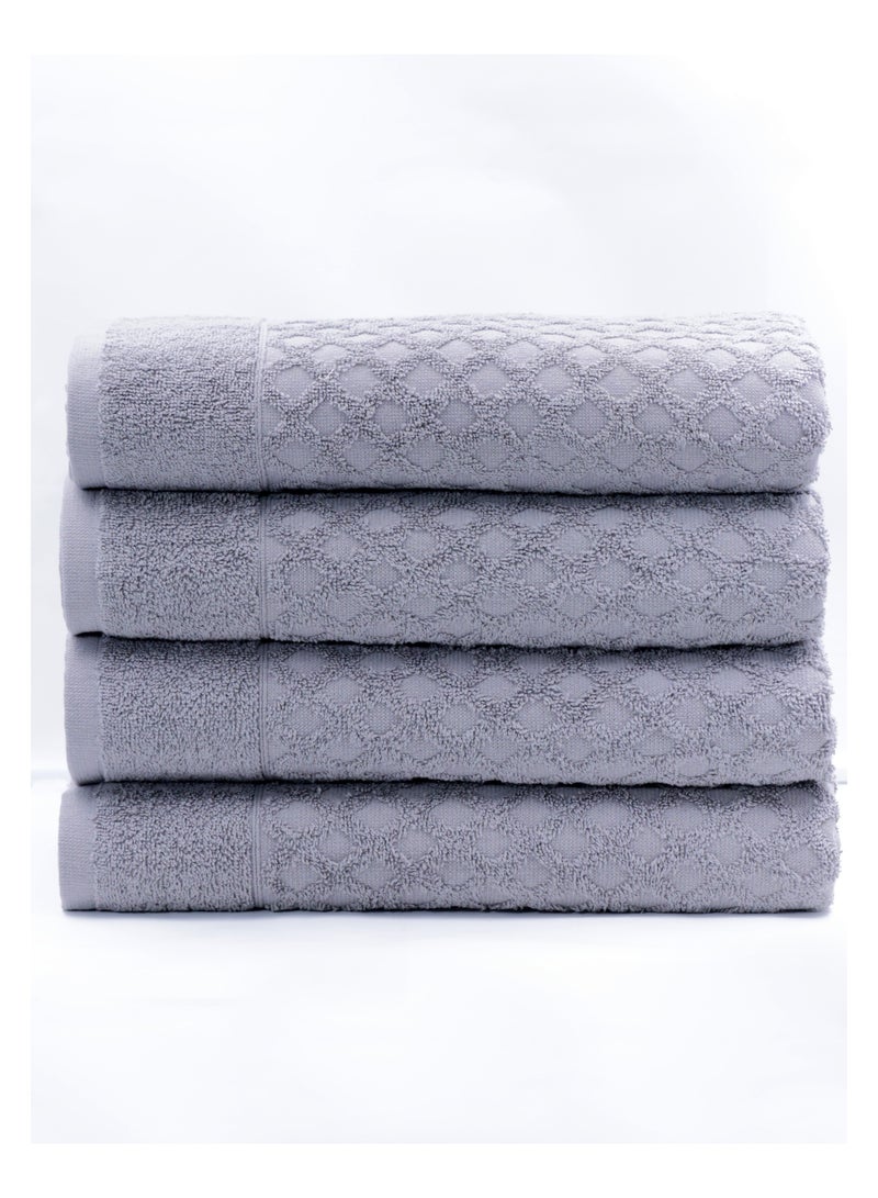 Diamond Jacquard 70 x 132cm 100% Cotton Bath Towel Pack, Premium Quality Towel