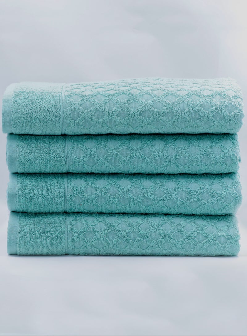 Diamond Jacquard 70 x 132cm 100% Cotton Bath Towel Pack, Premium Quality Towel