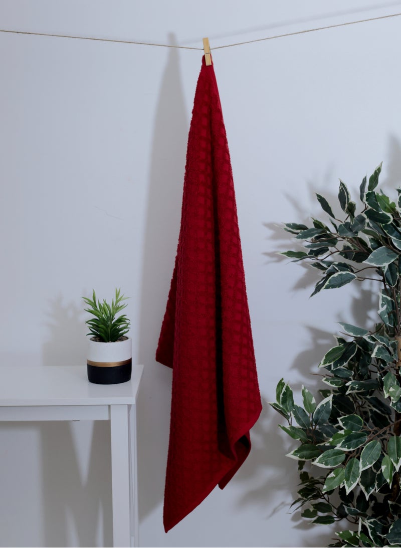 Diamond Jacquard 70 x 132cm 100% Cotton Bath Towel Pack, Premium Quality Towel