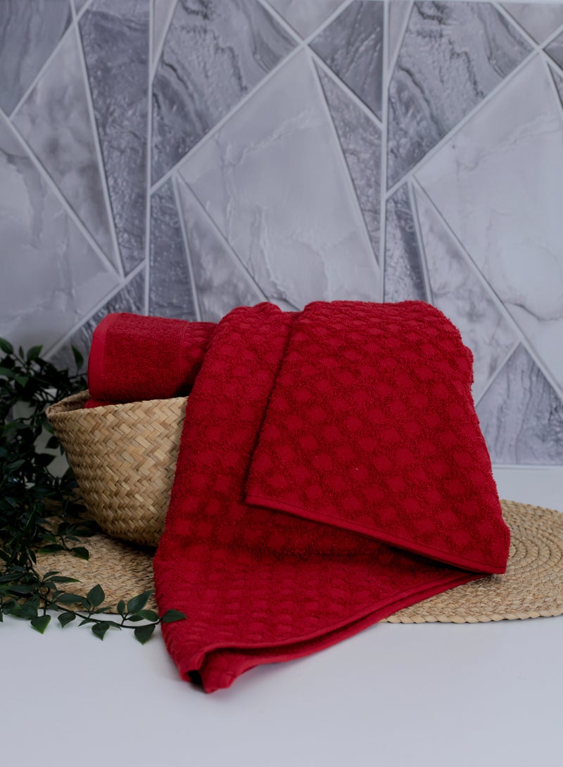 Diamond Jacquard 70 x 132cm 100% Cotton Bath Towel Pack, Premium Quality Towel