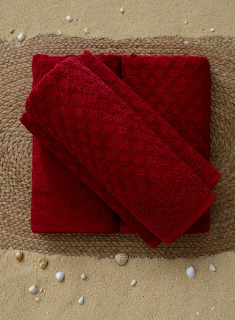 Diamond Jacquard 70 x 132cm 100% Cotton Bath Towel Pack, Premium Quality Towel