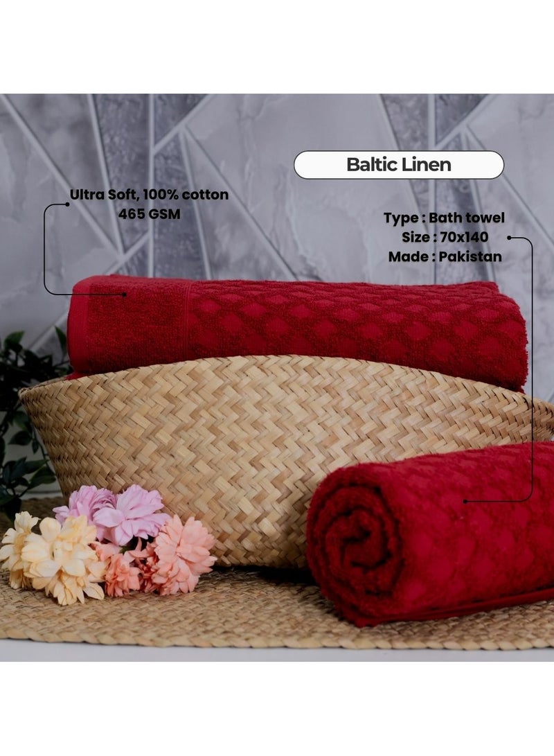 Diamond Jacquard 70 x 132cm 100% Cotton Bath Towel Pack, Premium Quality Towel